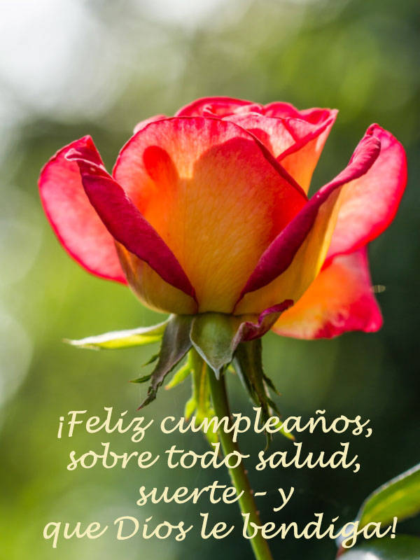 ¡Feliz cumpleaños, sobre todo salud, suerte – y que Dios le bendiga!